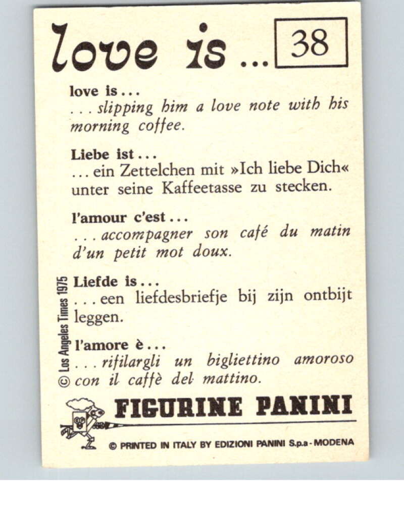 1977 Italy Panini Love Is... Albulm Sticker #38 -  V54805 Image 2