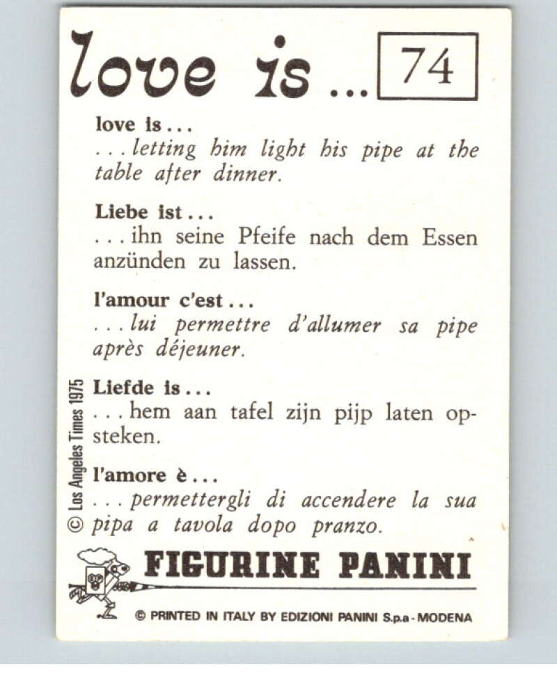 1977 Italy Panini Love Is... Albulm Sticker #74 - V54817 Image 2