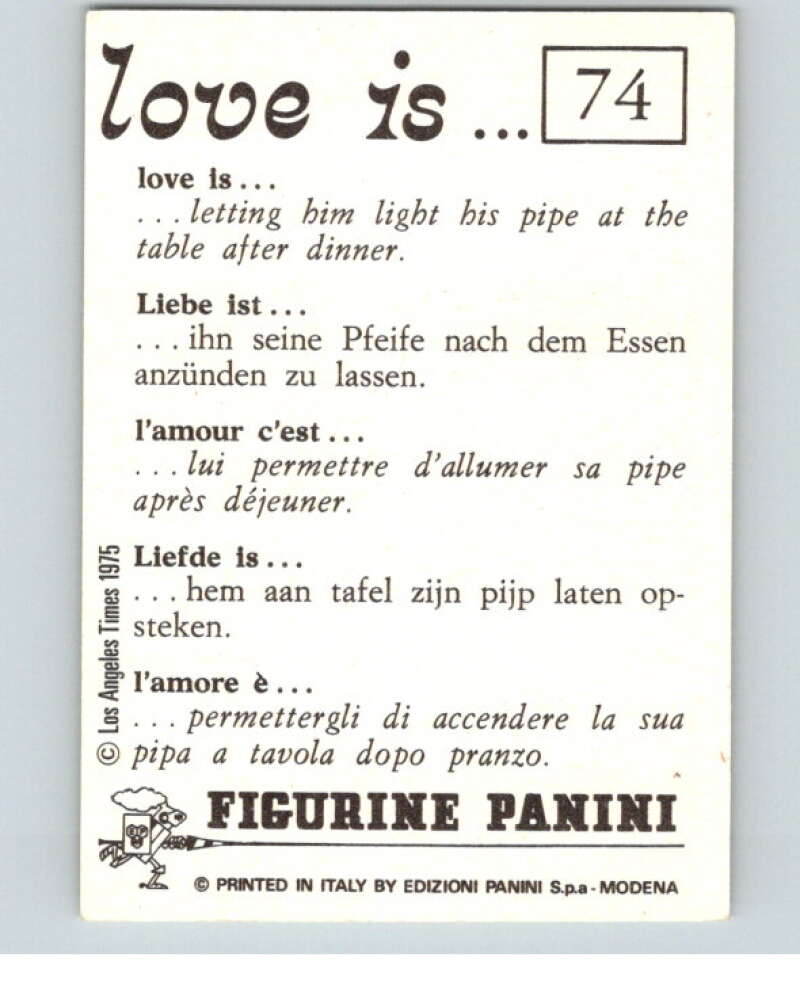 1977 Italy Panini Love Is... Albulm Sticker #74 -  V54817 Image 2