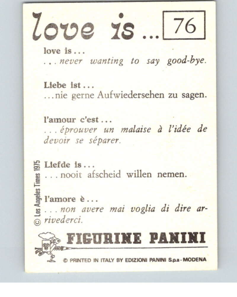 1977 Italy Panini Love Is... Albulm Sticker #76 - V54818 Image 2