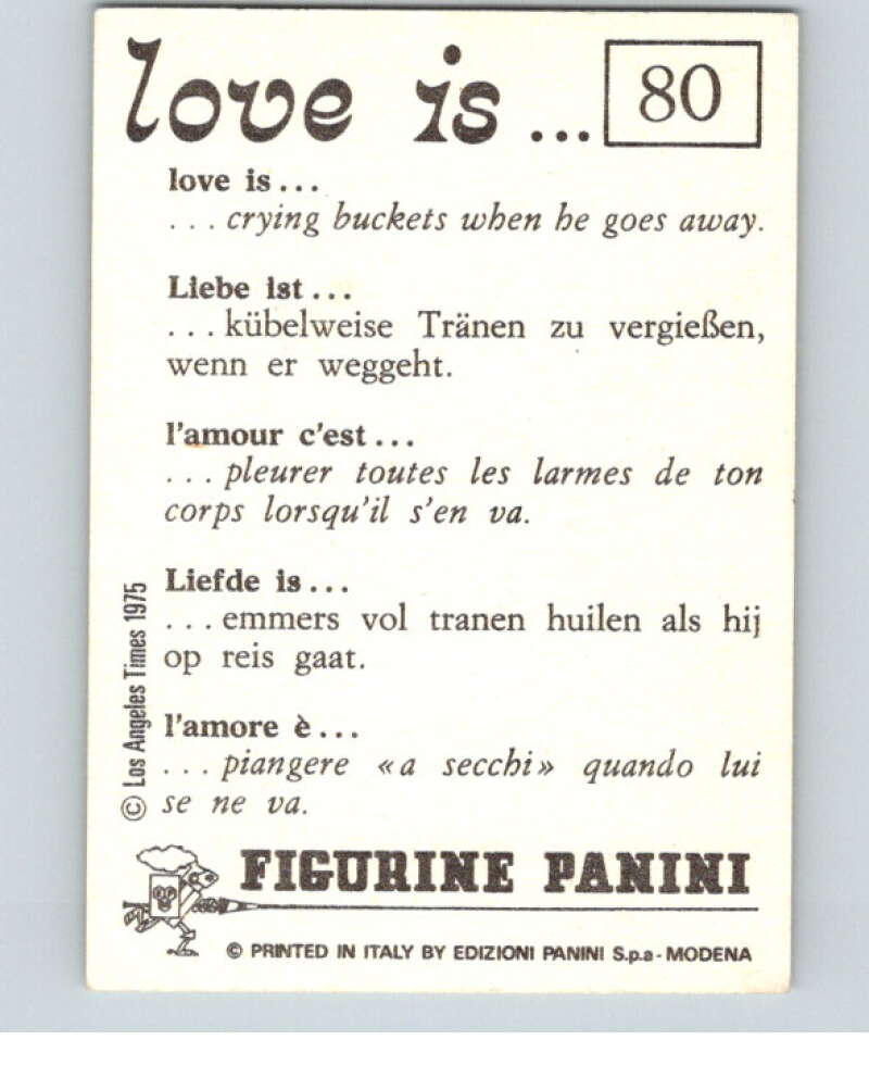 1977 Italy Panini Love Is... Albulm Sticker #80 - V54822 Image 2