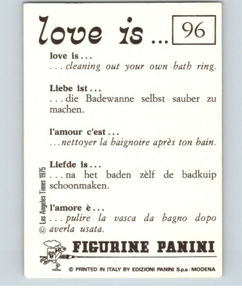 1977 Italy Panini Love Is... Albulm Sticker #96 - V54830 Image 2