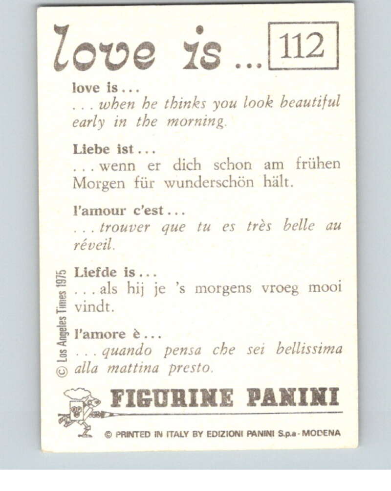 1977 Italy Panini Love Is... Albulm Sticker #112 - V54838 Image 2