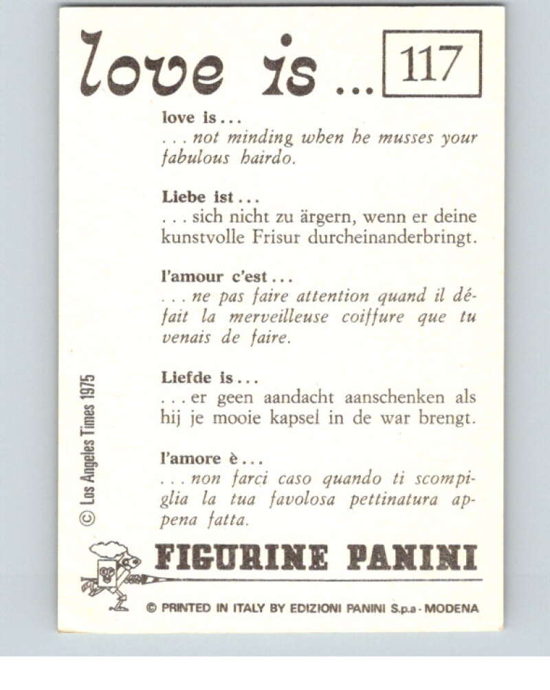 1977 Italy Panini Love Is... Albulm Sticker #117 - V54843 Image 2