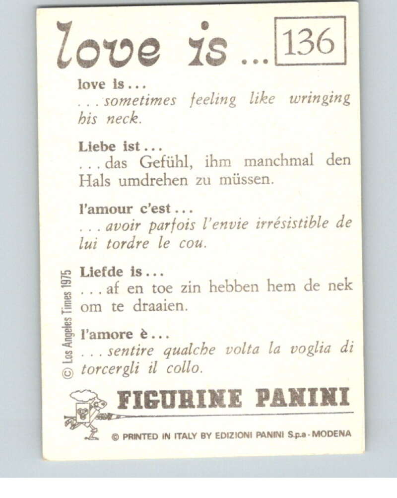 1977 Italy Panini Love Is... Albulm Sticker #136 - V54855 Image 2