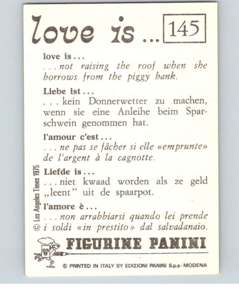 1977 Italy Panini Love Is... Albulm Sticker #145 - V54860 Image 2