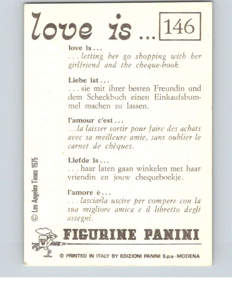 1977 Italy Panini Love Is... Albulm Sticker #146 - V54861 Image 2