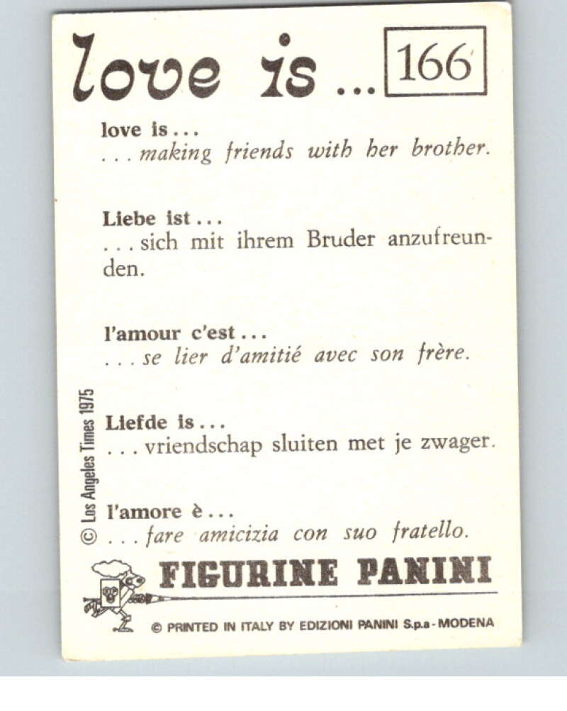 1977 Italy Panini Love Is... Albulm Sticker #166 - V54871 Image 2