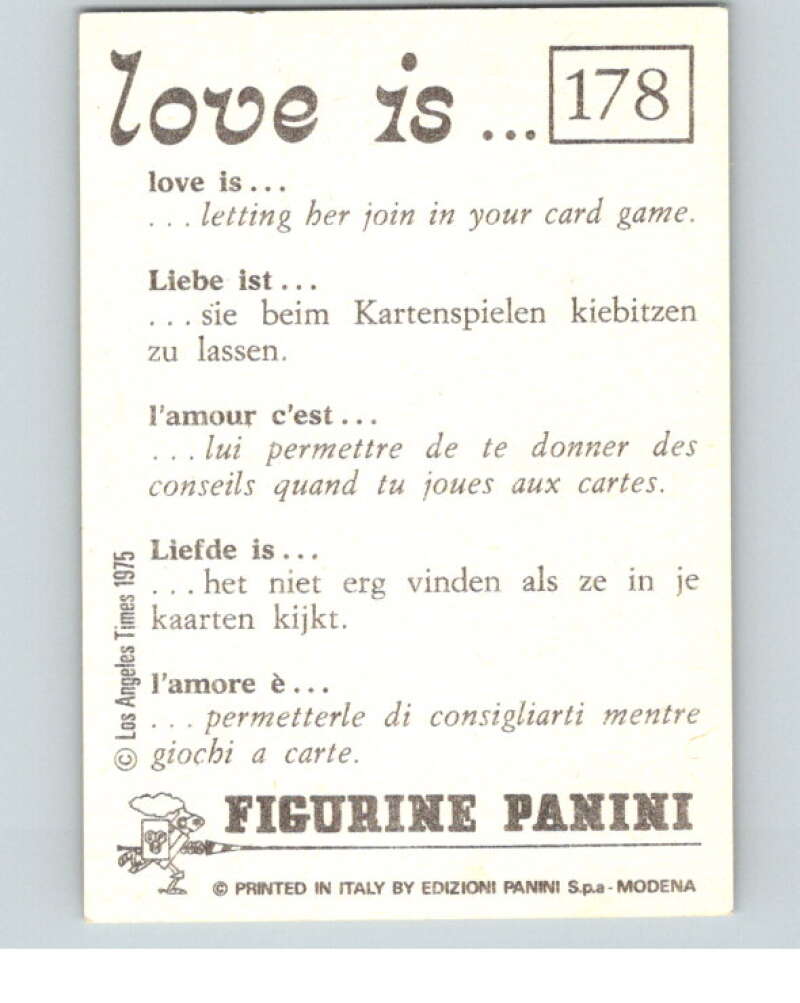 1977 Italy Panini Love Is... Albulm Sticker #178 - V54878 Image 2
