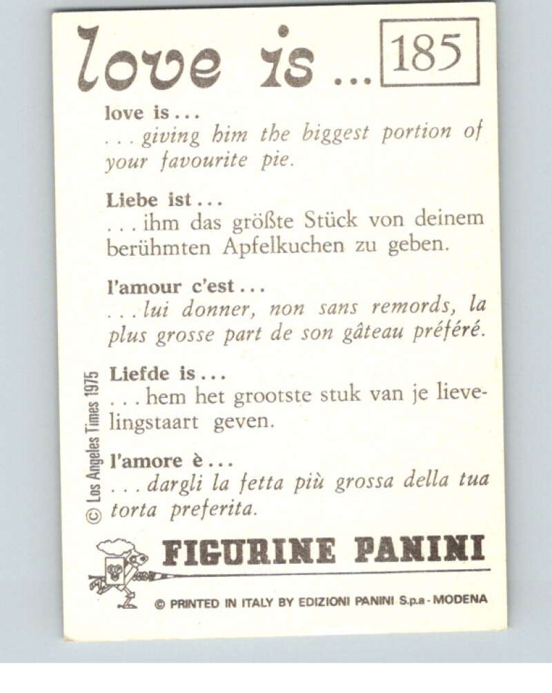 1977 Italy Panini Love Is... Albulm Sticker #185 - V54881 Image 2