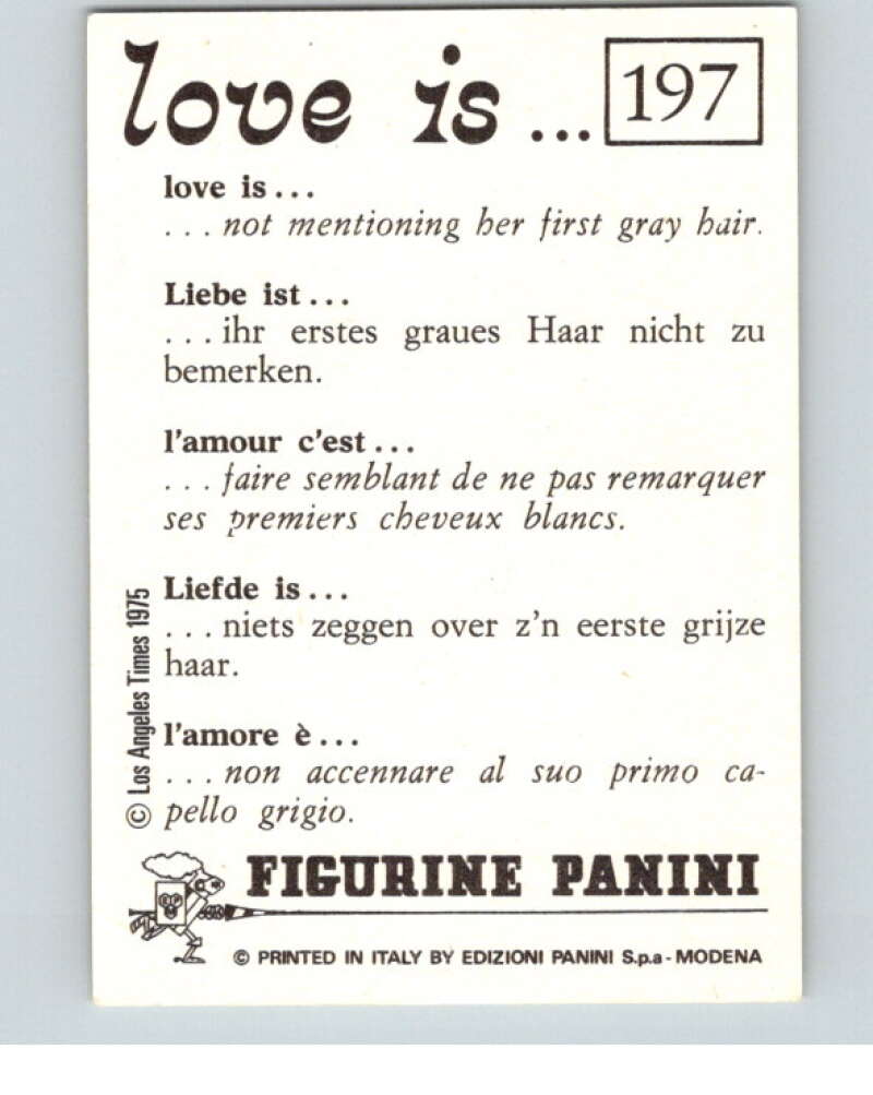 1977 Italy Panini Love Is... Albulm Sticker #197 - V54886 Image 2
