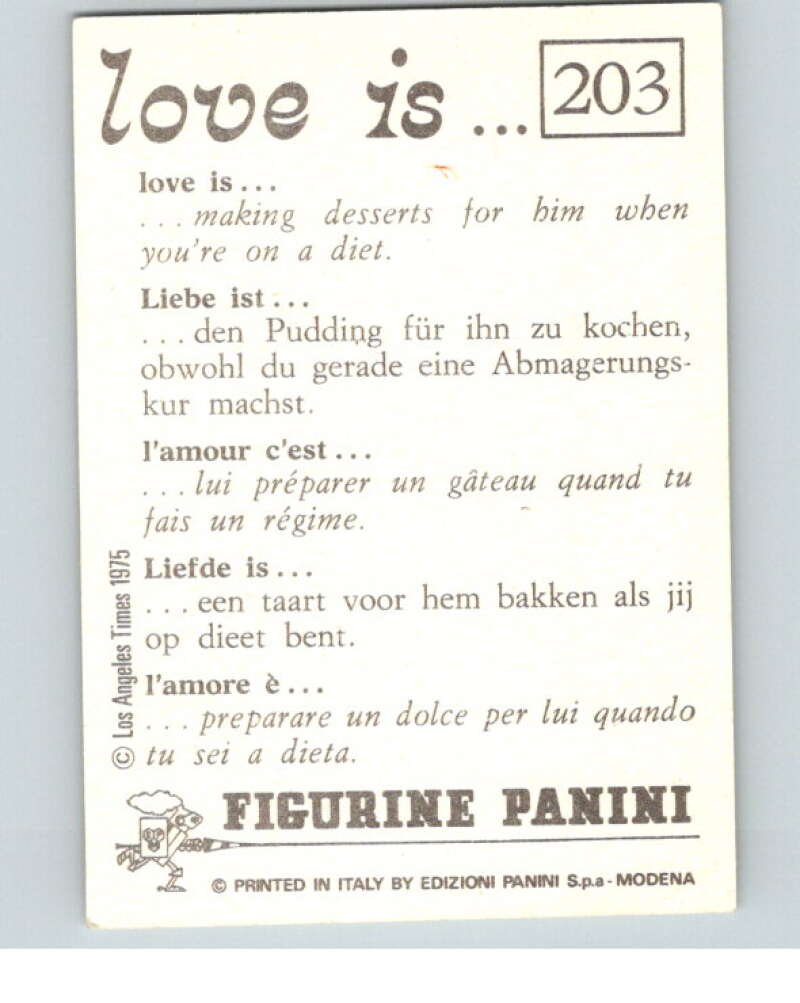 1977 Italy Panini Love Is... Albulm Sticker #203 - V54892 Image 2