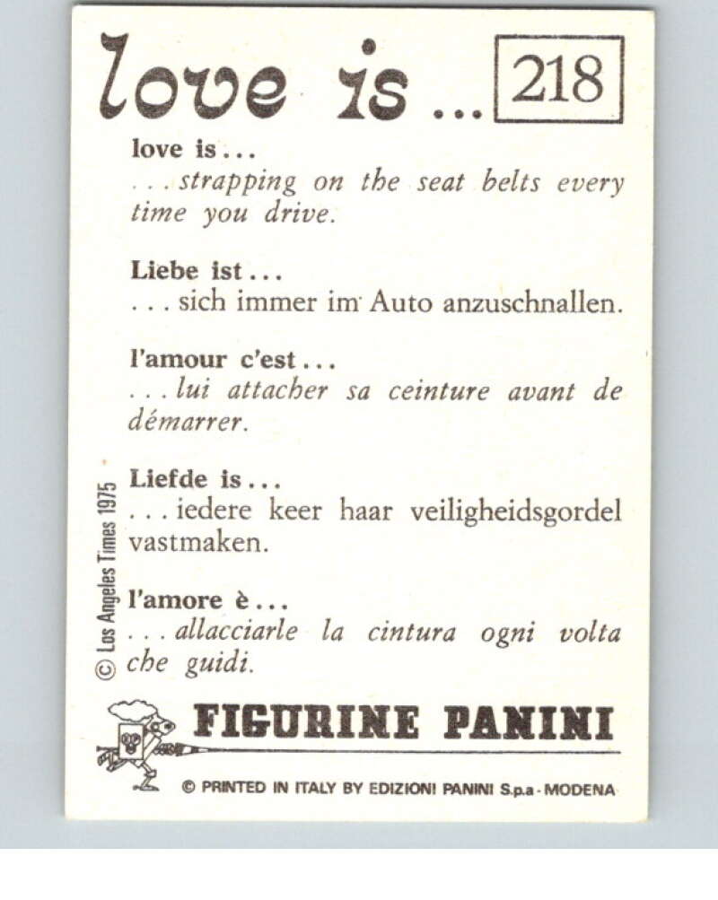 1977 Italy Panini Love Is... Albulm Sticker #218 - V54903 Image 2