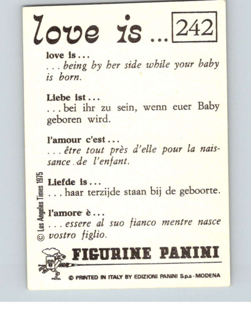 1977 Italy Panini Love Is... Albulm Sticker #242 - V54913 Image 2