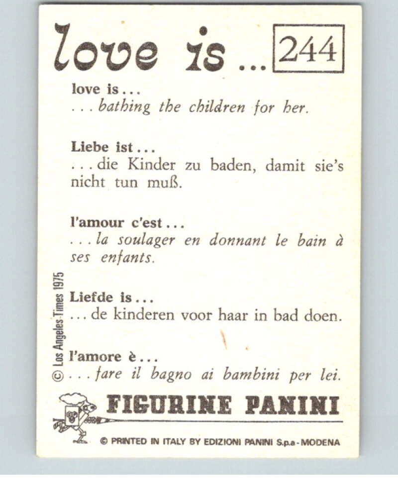 1977 Italy Panini Love Is... Albulm Sticker #244 - V54914 Image 2