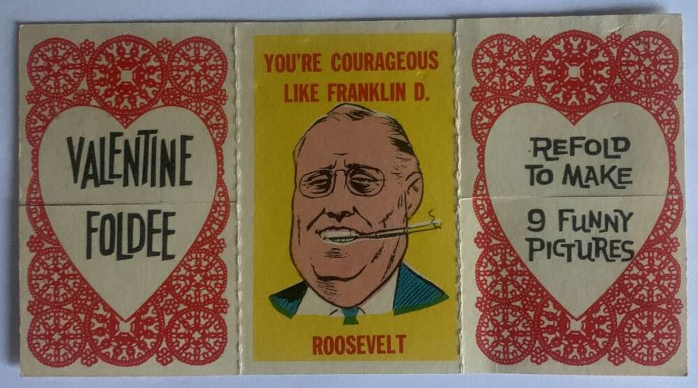 1963 Valentine Foldees #16 Roosevelt, Lincoln, Washington V54923 Image 1
