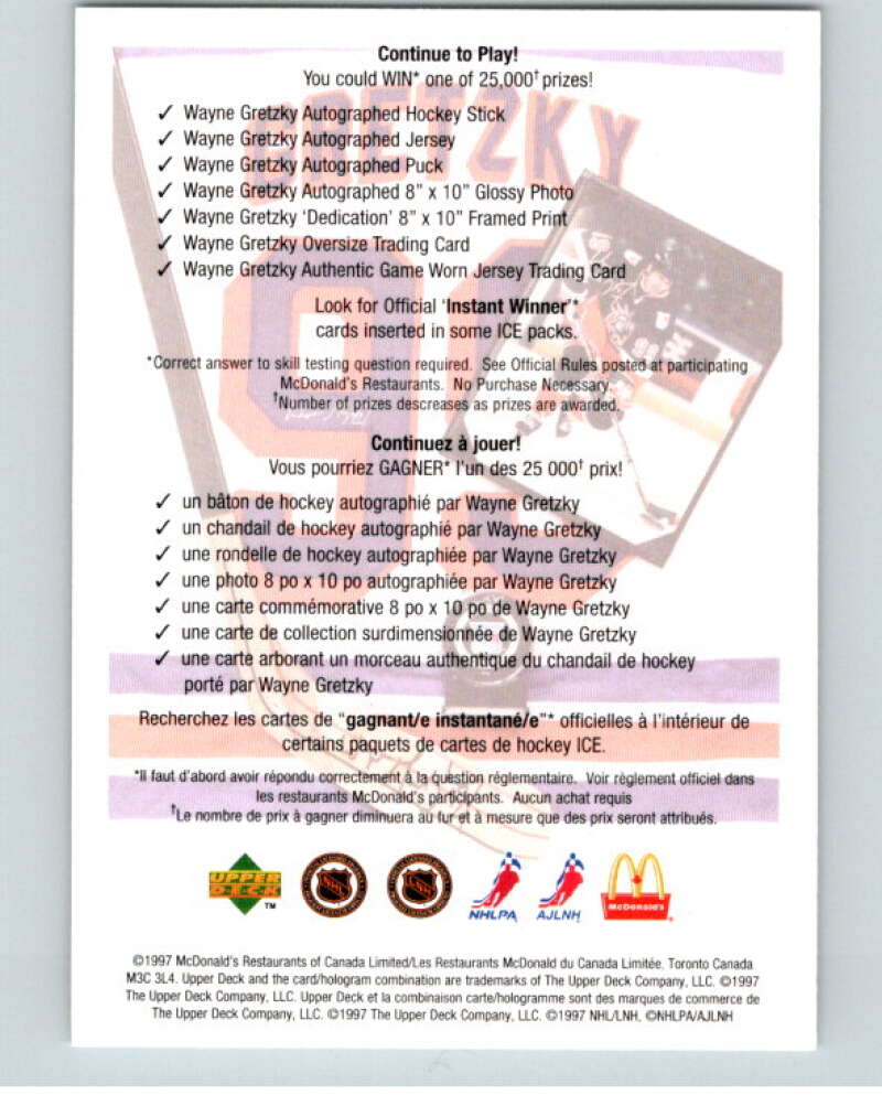 1997-98 McDonald's Upper Deck #NNO Checklist V55083 Image 2