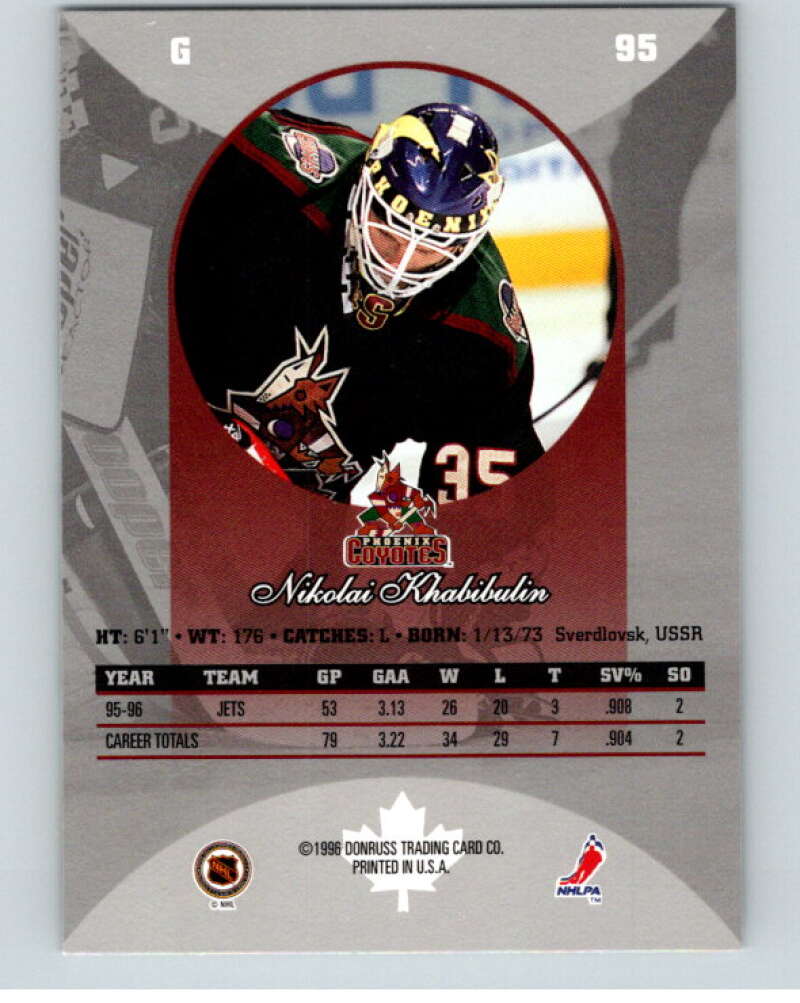1996-97 Donruss Canadian Ice #95 Nikolai Khabibulin Phoenix Coyotes V55383 Image 2