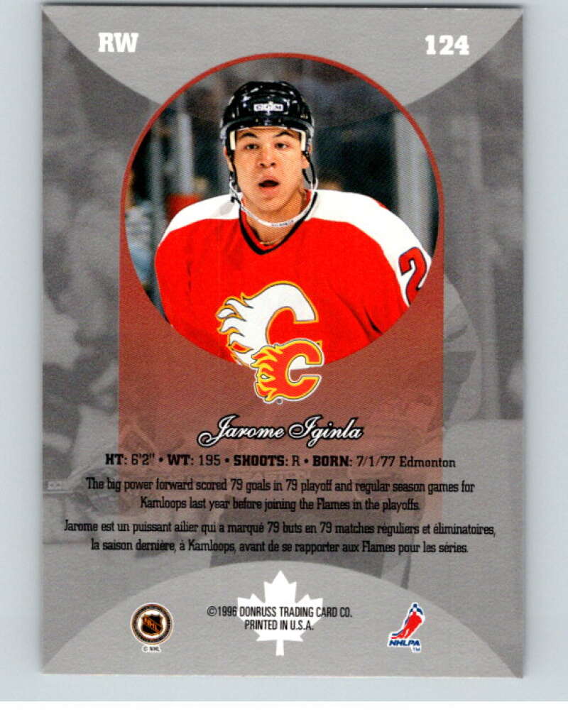 1996-97 Donruss Canadian Ice #124 Jarome Iginla  Calgary Flames  V55412 Image 2