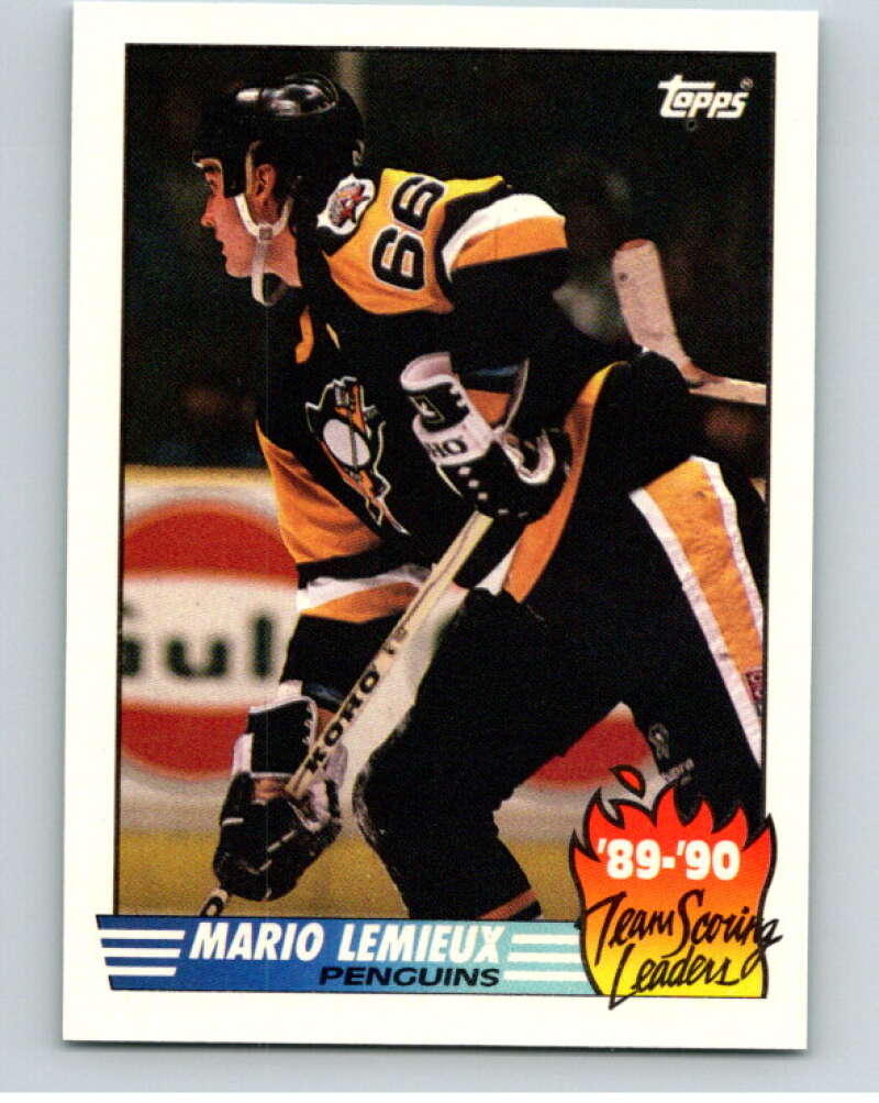 1990-91 Topps Team Scoring Leaders #17 Mario Lemieux Image 1