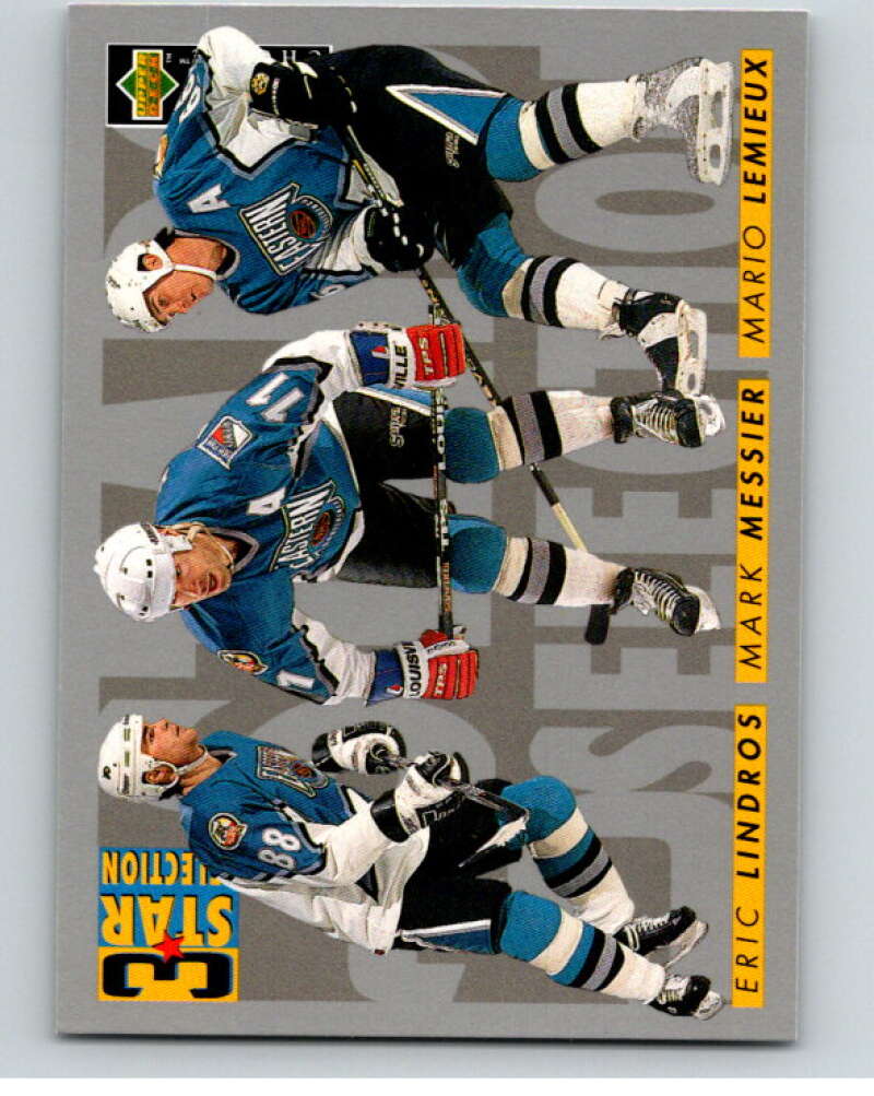 1996-97 Collector's Choice #335 Lemieux/Messier/Lindros Image 1