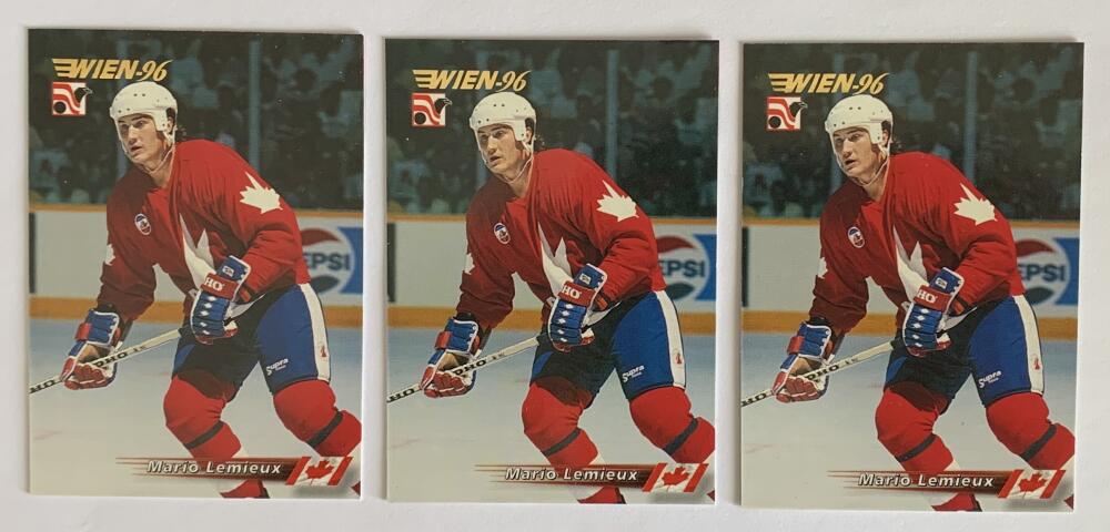 1996 Swedish Semic Wien #85 Mario Lemieux Hockey Lot of 3 cards - V55619 Image 1