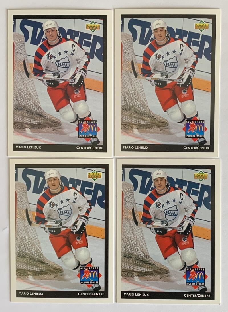 1992-93 McDonald's Upper Deck #21 Mario Lemieux Hockey Lot of 4 cards - V55626 Image 1
