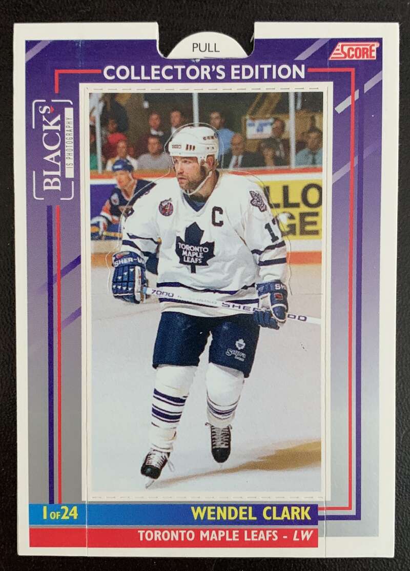 1993-94 Maple Leafs Score Black's #1 Wendel Clark V55633 Image 1