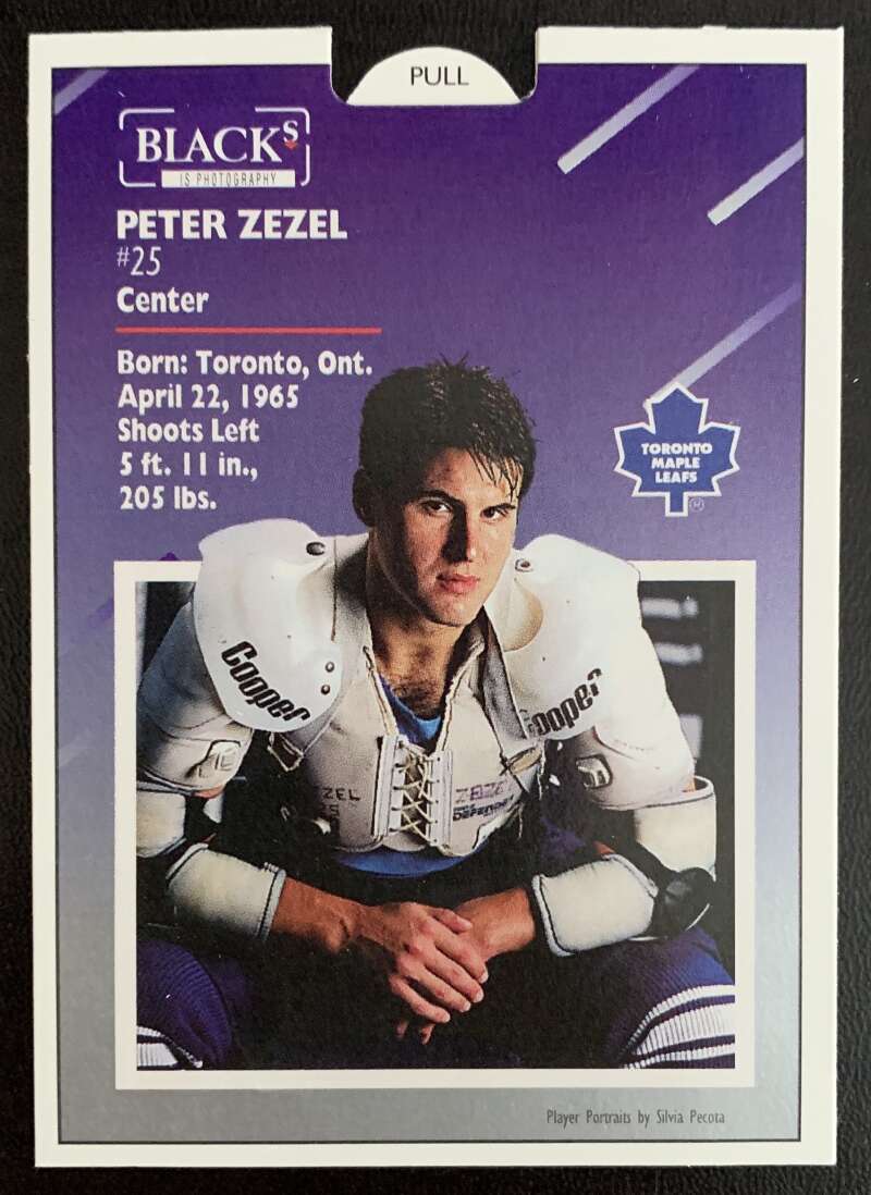 1993-94 Maple Leafs Score Black's #4 Peter Zezel V55793 Image 2