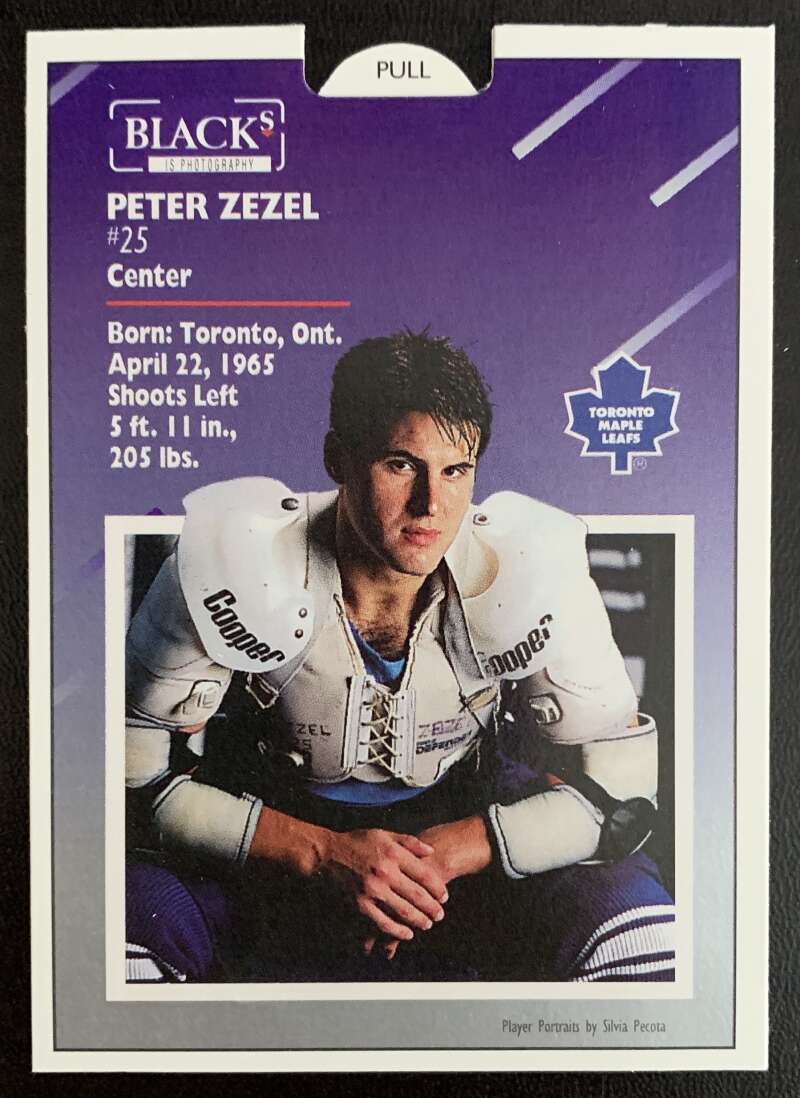 1993-94 Maple Leafs Score Black's #4 Peter Zezel  V55793 Image 2