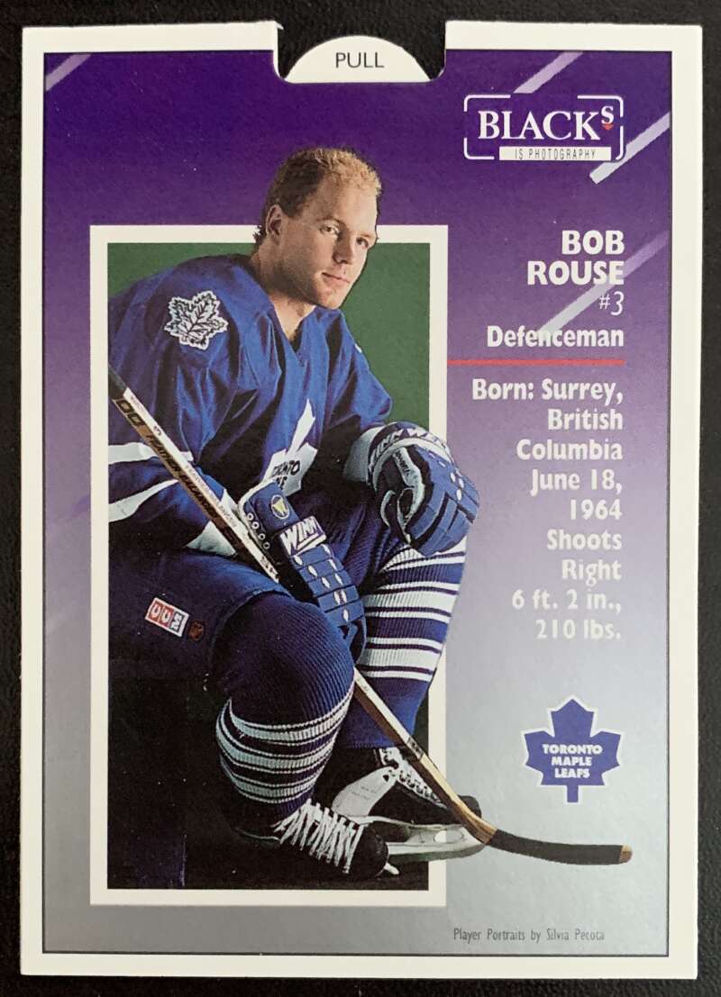 1993-94 Maple Leafs Score Black's #5 Bob Rouse V55824 Image 2