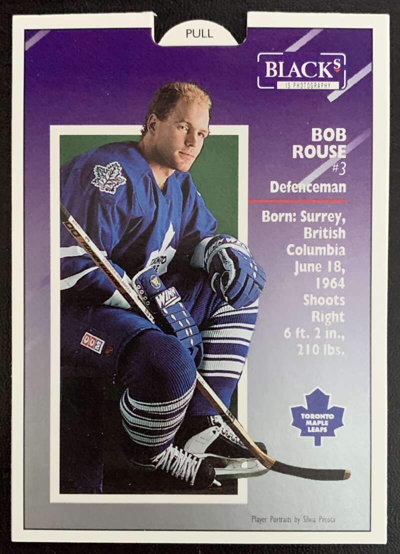 1993-94 Maple Leafs Score Black's #5 Bob Rouse  V55824 Image 2
