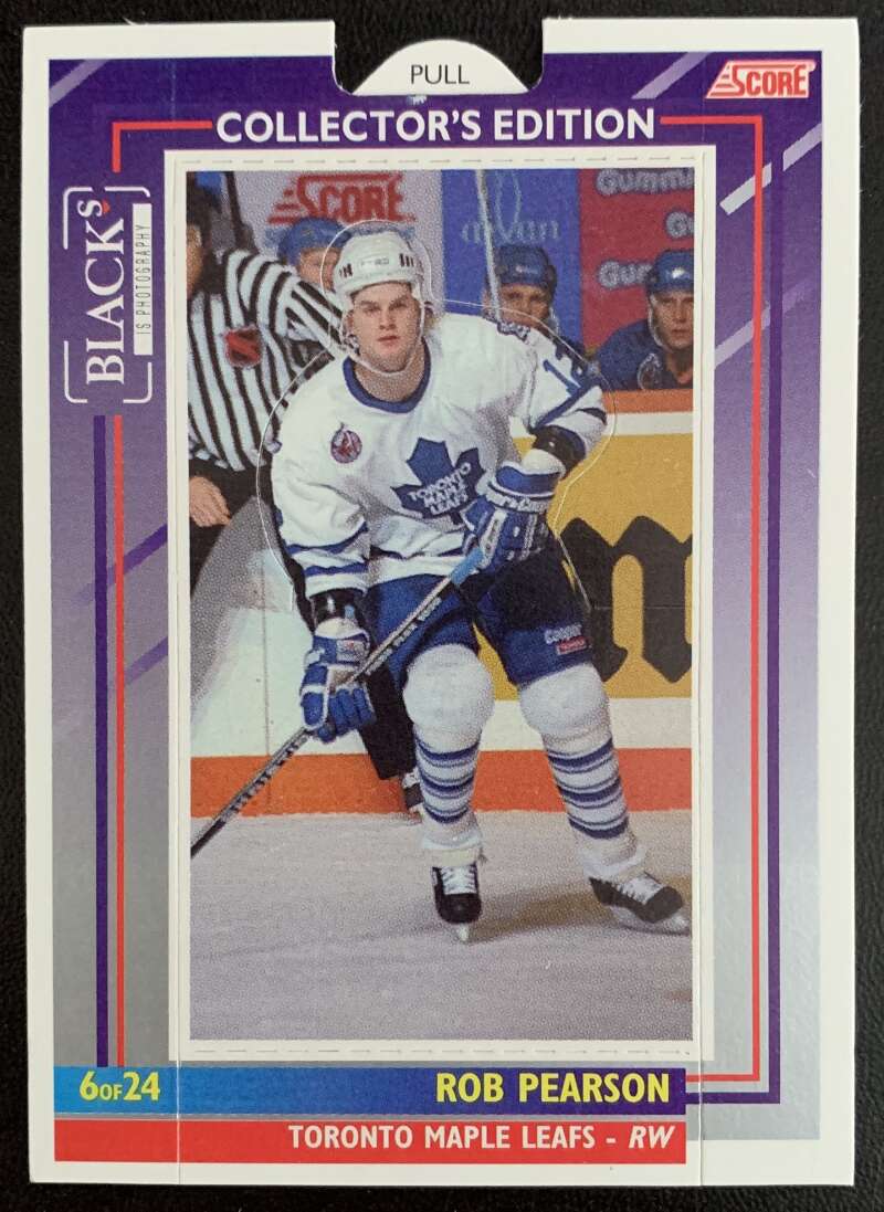 1993-94 Maple Leafs Score Black's #6 Rob Pearson V55852 Image 1