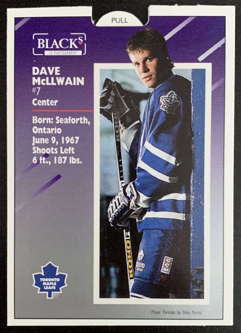 1993-94 Maple Leafs Score Black's #9 Dave McLlwain V55967 Image 2