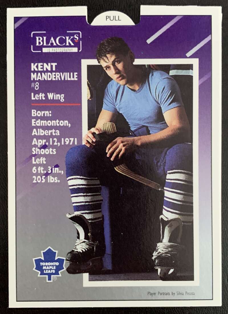 1993-94 Maple Leafs Score Black's #10 Kent Manderville V55982 Image 2