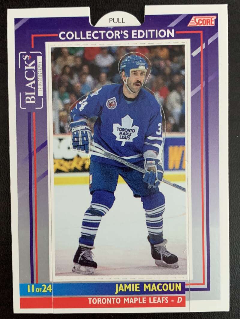 1993-94 Maple Leafs Score Black's #11 Jamie Macoun V56022 Image 1