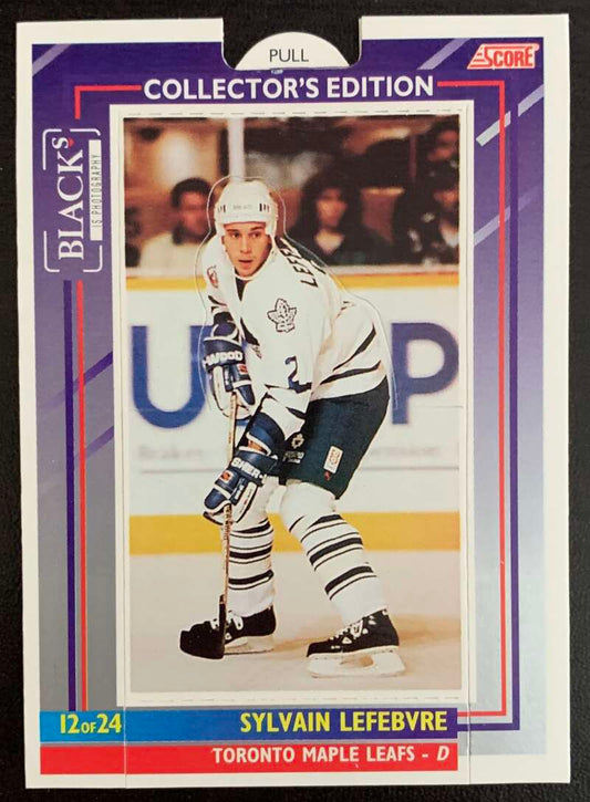 1993-94 Maple Leafs Score Black's #12 Sylvain Lefebvre  V56043 Image 1