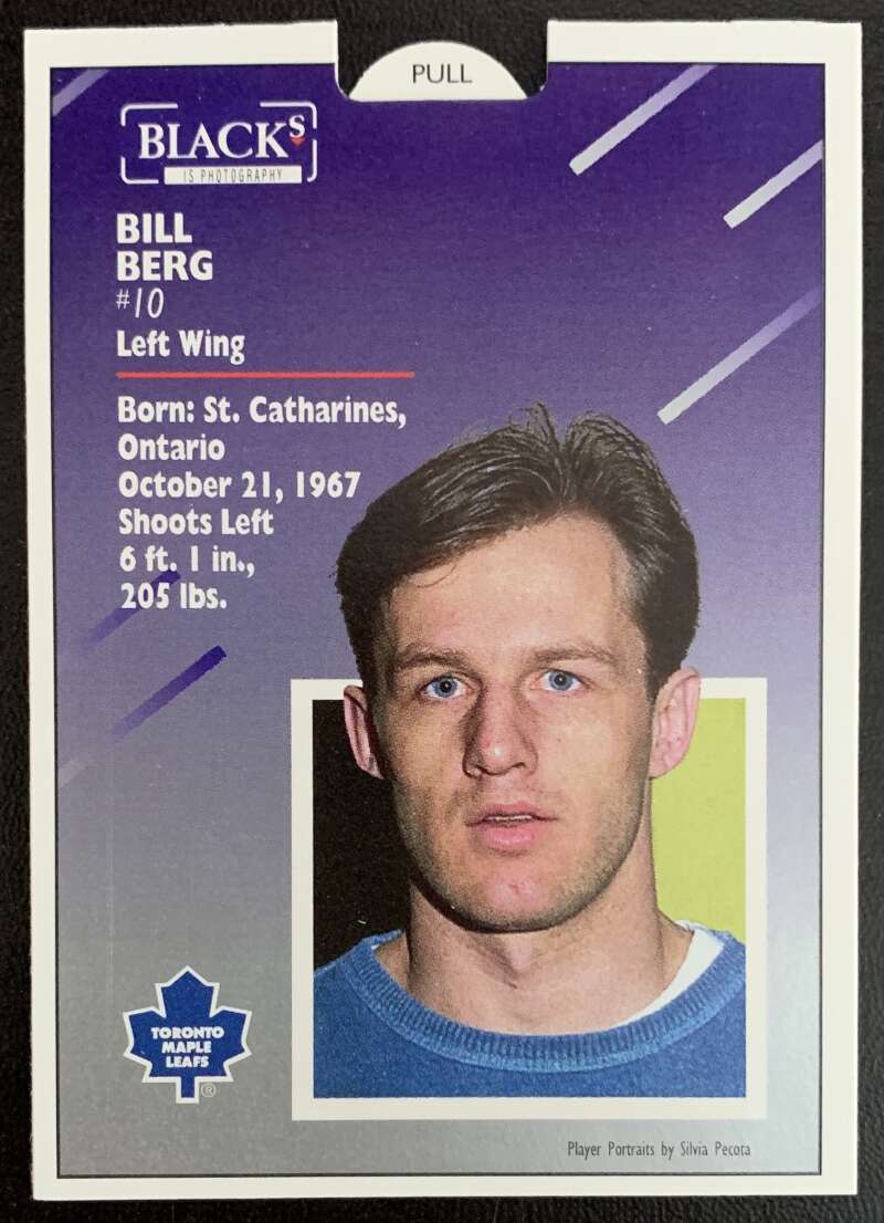 1993-94 Maple Leafs Score Black's #15 Bill Berg V56152 Image 2