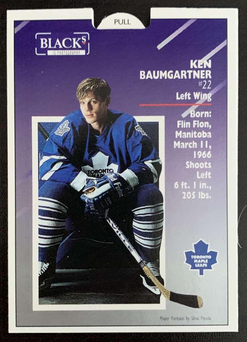 1993-94 Maple Leafs Score Black's #17 Ken Baumgartner V56217 Image 2