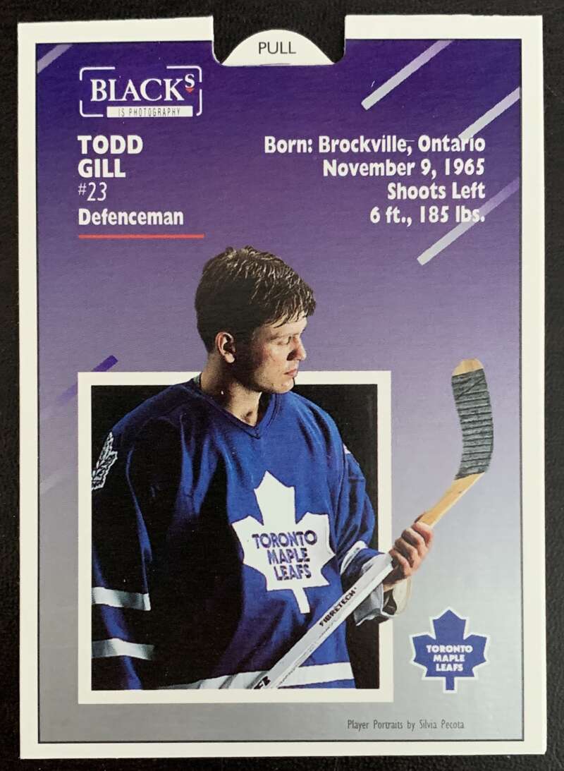 1993-94 Maple Leafs Score Black's #22 Todd Gill V56310 Image 2
