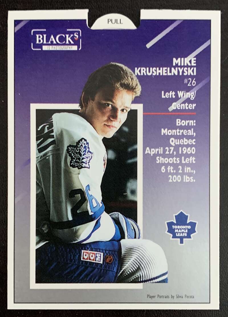 1993-94 Maple Leafs Score Black's #23 Mike Krushelnyski V56317 Image 2