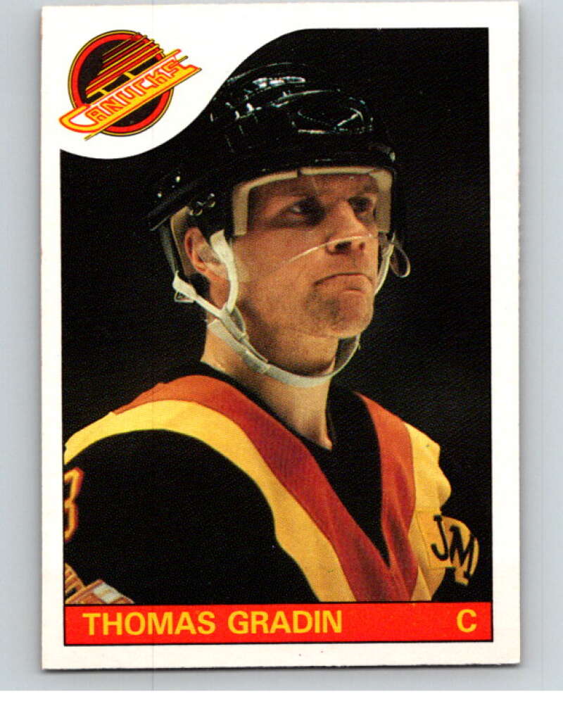 1985-86 O-Pee-Chee #16 Thomas Gradin Vancouver Canucks V56355 Image 1