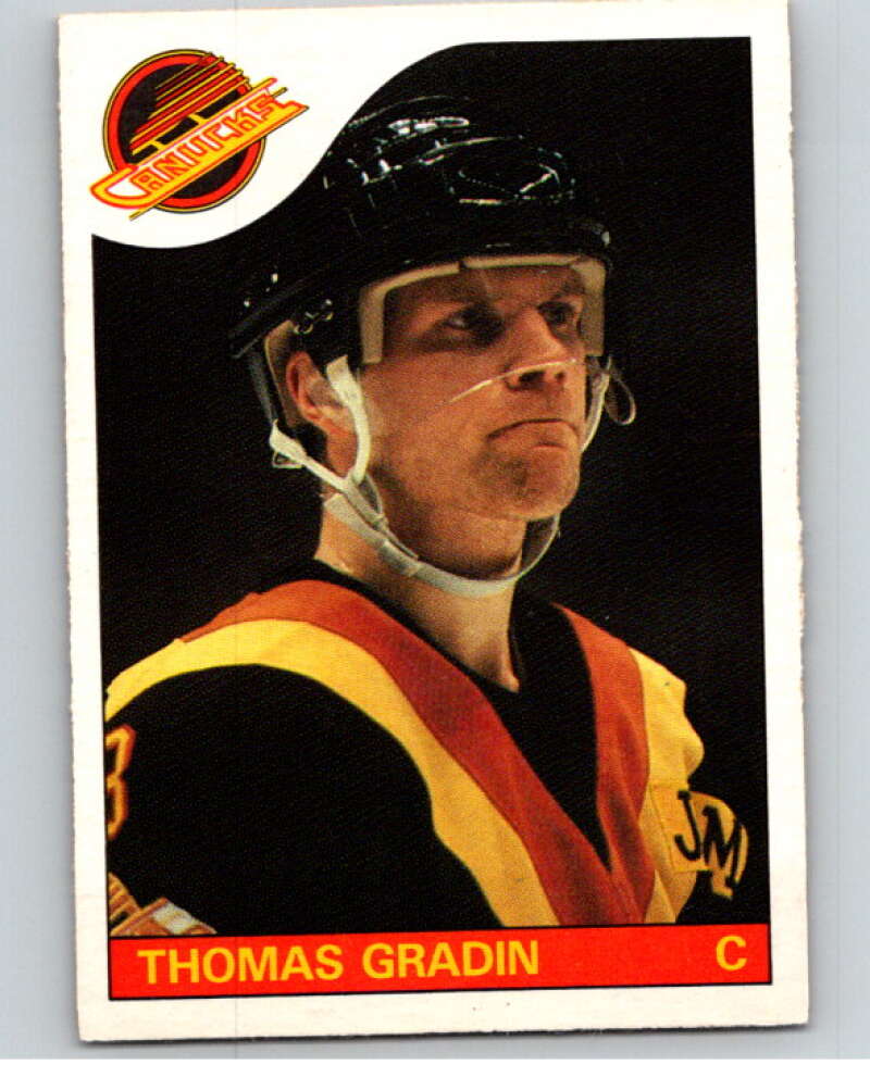 1985-86 O-Pee-Chee #16 Thomas Gradin Vancouver Canucks V56357 Image 1