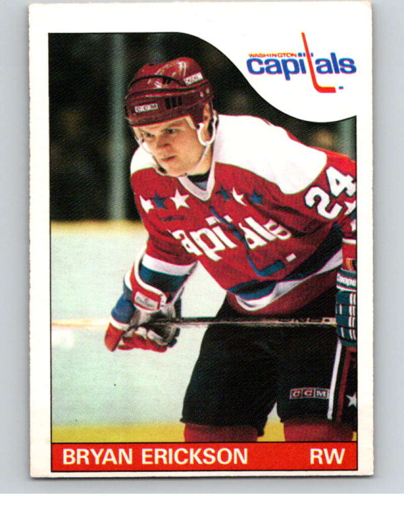 1985-86 O-Pee-Chee #80 Bryan Erickson RC Rookie Capitals V56516 Image 1
