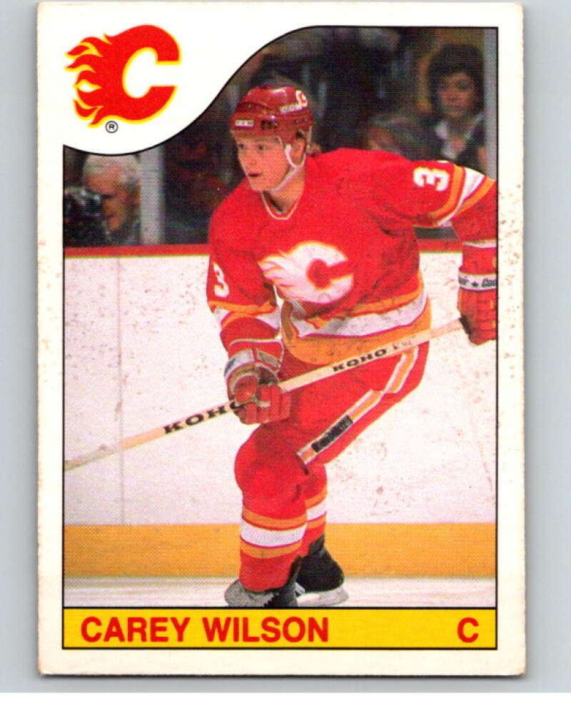 1985-86 O-Pee-Chee #191 Carey Wilson RC Rookie Calgary Flames V56784 Image 1