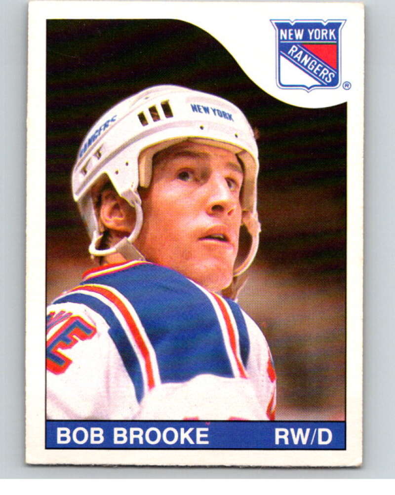 1985-86 O-Pee-Chee #202 Bob Brooke RC Rookie Rangers V56813 Image 1