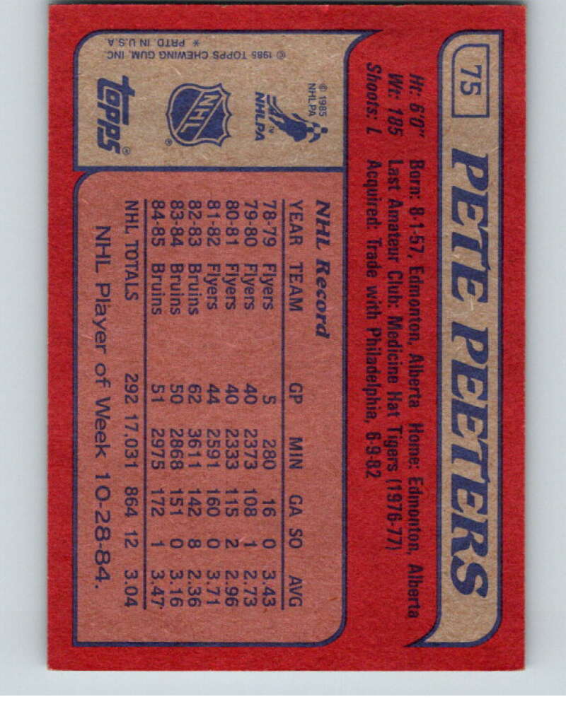 1985-86 Topps #75 Pete Peeters V56971 Image 2