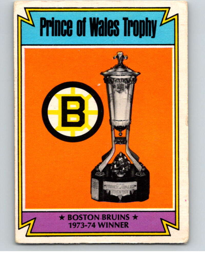 1974-75 O-Pee-Chee #247 Boston Bruins Prince of Wales Trophy V57026 Image 1