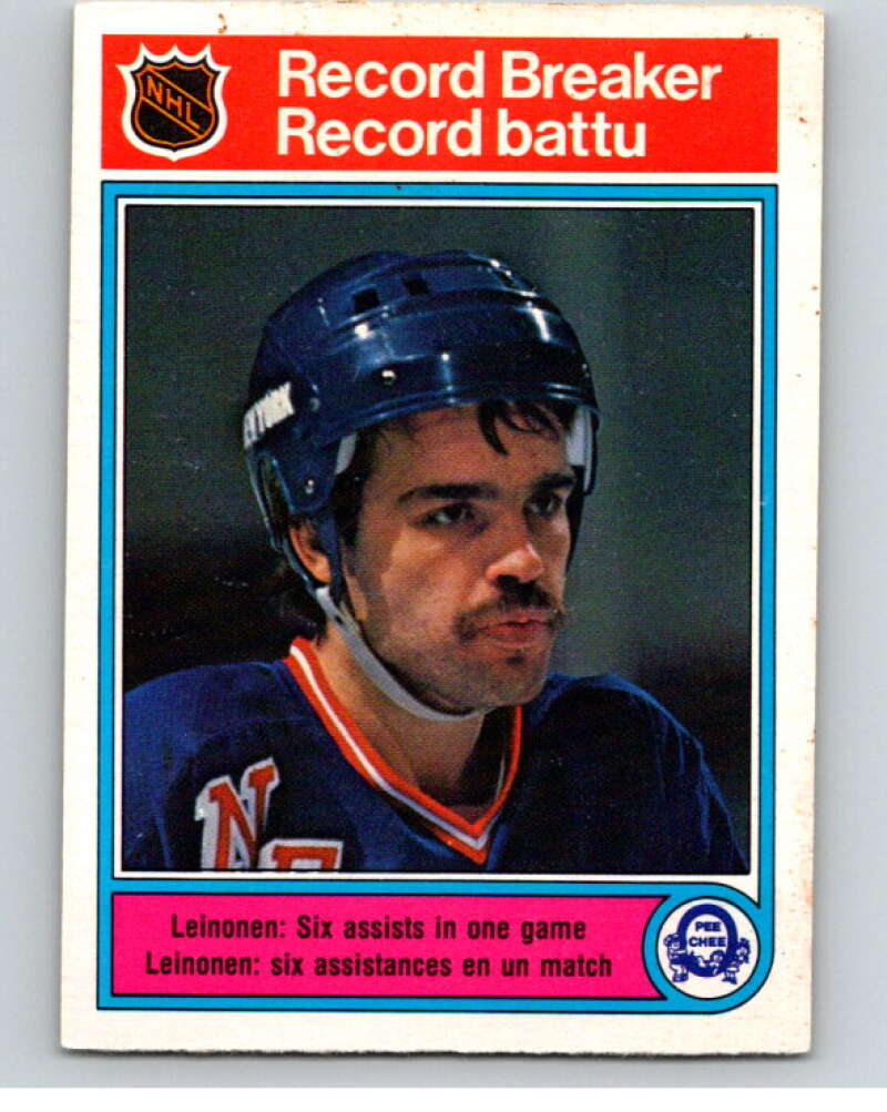 1982-83 O-Pee-Chee #4 Mikko Leinonen RB RC Rookie Rangers V57093 Image 1