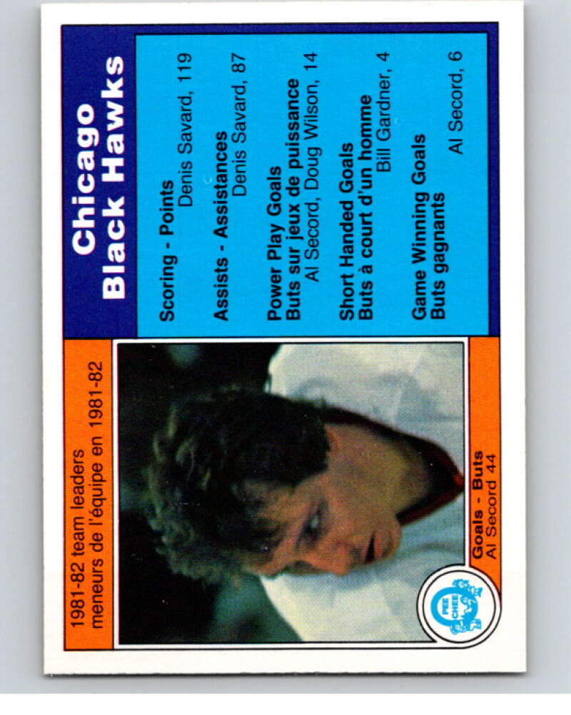 1982-83 O-Pee-Chee #60 Al Secord TL Chicago Blackhawks V57509 Image 1
